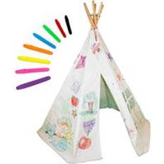 Teepee Play Tent Wigwam Colour-In with Wash-Out Pens