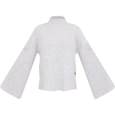 PrettyLittleThing Luxe Rib Knit Oversized Jumper - Grey