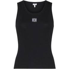 Svarta Linnen Loewe Anagram Cotton Blend Tank Top - Black