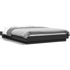 vidaXL Bettgestell Mit Led Schwarz 120x200 cm Holzwerkstoff Bettrahmen