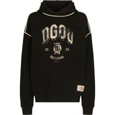 Dolce & Gabbana Men Sweaters Dolce & Gabbana Logo Print Hoodie Black