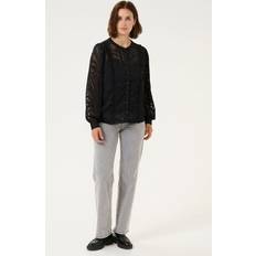 Mesh Bluser Cream Cryana Shirt Kvinde Pitch Black Animal