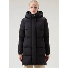 Nylon Jassen Woolrich Alsea Donsjack Met Capuchon - Zwart Grootte