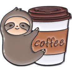 Women Brooches on sale Veishet (QHXZ1175) Playful Unique And Sloth Metal Badge Adorable Enamel Pin Quirky Coffee Donut Banana Design Creative Decoration For All