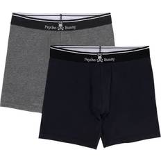 Psycho Bunny Mens Solid Knit 2-pack Boxer Brief - Mixed Grey/Black