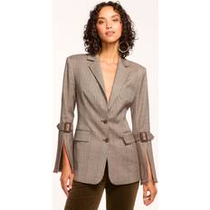 Elastane/Lycra/Spandex - Women Suits Ramy Brook Loretta Single-Breasted Plaid Blazer - Pinot Noir Phoenix