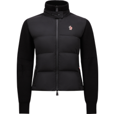 Élasthanne/Lycra/Spandex Cardigans Moncler Grenoble Grenoble-Two-Material Cardigan Maglioni Nero Donna - Black