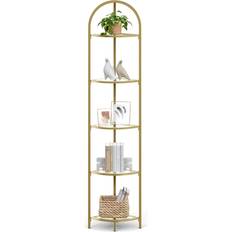 Oro Scaffali per libri Vasagle 5-Tier Corner Gold Book Shelf 158cm