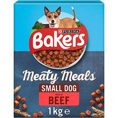 Pets Bakers Meaty Meals Adult Small Dry Dog Food Beef 1 kg (Pack of 4)