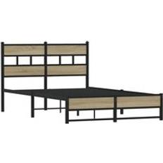 vidaXL Metal Bed Frame Without Mattress Sonoma Oak 120x190 cm Small Double