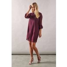 Wallis Petite Occasion Hotfix High Neck Shift Dress - Wine