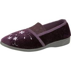 Leather Slippers Joanna Embroidered Slippers - Purple