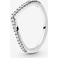 Transparent Jewellery Pandora Sparkling Wishbone Ring Sterling silver Cubic zirconia Sz