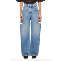 XS Jeans Maison Margiela Slash-Sides Wide-Leg Denim Pants - Blue - Female