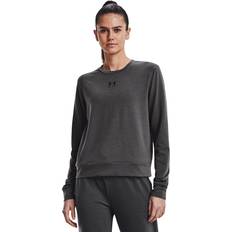 Under Armour Elastano/Lycra/Spandex Suéteres Under Armour Rival Terry Crew Sweatshirt Damen - Jet Gray/Mod Gray/Black