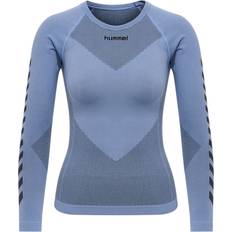 Élasthanne/Lycra/Spandex Débardeurs Hummel First Seamless Jersey L/S Damen - Blau