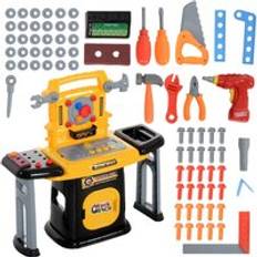 Toy Tools Aiyaplay 102Pcs Play Tools Toy with Electric Drill, Storage, Yellow
