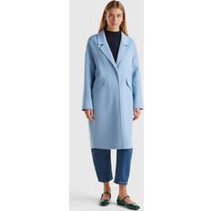 Abbigliamento esterno United Colors of Benetton Midi Coat In Wool Blend Women Light Blue