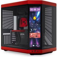 Computer Cases Hyte Y70 Touch Infinite Tempered Glass ATX Case w/ 14.9" Touch Display Black Cherry