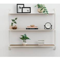 Wall Shelves Emery 8 in x 38 in 3-Tier Distressed Floating Shelf Wall Shelf