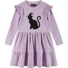 Jersey Dresses Children's Clothing Andy & Evan Girls' Purple Jersey Dress with Halloween Cat Applique