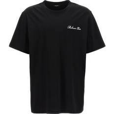 Balmain Man T-shirts Balmain Signature T Shirt Bianco/Nero Uomo - White/Black