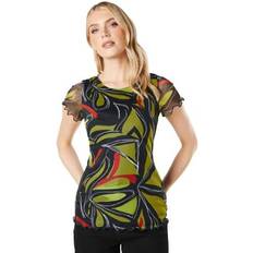 Mesh - Woman T-shirts Womens Geometric Mesh T-Shirt - Multi