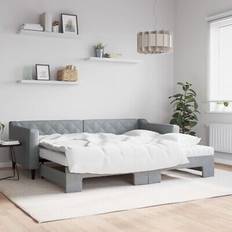 vidaXL Sofá Cama Nido Colchón Tela Gris 90x200 cm