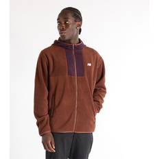 New Balance Homme Vestes New Balance Polar Fleece Hooded Jacket - Rich Oak