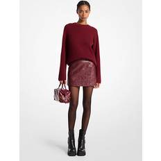 Röda - Skinn Kjolar Michael Kors Washed Leather Mini Skirt - Red