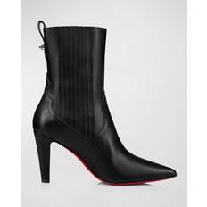 Christian Louboutin Stivali Christian Louboutin Leather Chelsea Red Sole Booties - Black