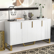 Cabinets Bed Bath & Beyond 4-Door Modern With Metal Handles 60.0 In. W x 34.0 In. H x 15.7 In. D Sideboard