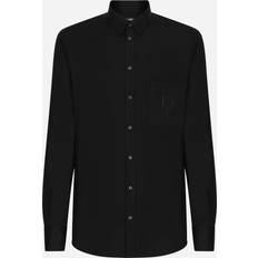 Dolce & Gabbana Mies Paidat Dolce & Gabbana Logo Embroidery Shirt Camicie Nero Uomo Black