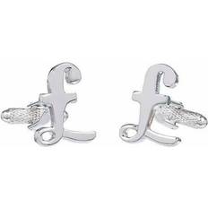 Silver Plated Cufflinks ART Pound £ sign cufflinks symbol currency money trader onyx art ck109