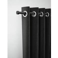Rothley Extendable Curtain Pole Kit with Stud Finials - Matt Black 71-120 cm