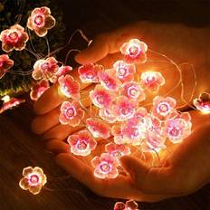 30 Led Pink Cherry Blossom Flower Lights String Light
