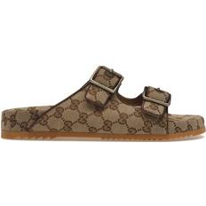 Gucci Slides Gucci Strap Slide Sandal Beige Canvas