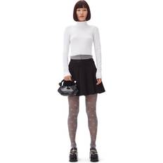 Ganni L Skjørt Ganni Light Twill Pleated Mini Skirt - Black