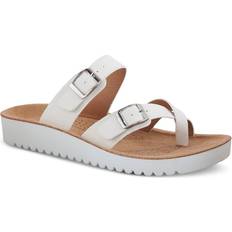 Cuero Sintético Sandalias Flexus Bayside Slide Sandals - White