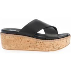 Fitflop Ciabatte Fitflop Eloise Leather Wedge Cross Slide Sandals - Black