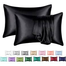 Zeuxo Imitation Silk Pillowcase Simple Satin Pillowcase Plain Pillow Case