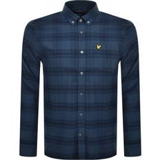 Lyle & Scott Herr Skjortor Lyle & Scott Tonal Check Flannel Shirt Dark Navy/Men's