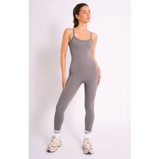 Grey Jumpsuits & Overalls Public Desire Kaiia Sculpt Strappy Unitard Slate Grey