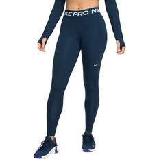 Nike Pro Women's Mid-Rise Mesh-Panelled Leggings - Armory Navy