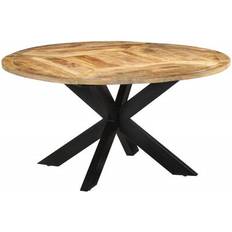 Redonda Mesas de comedor vidaXL Solid Black Dining Table 150.1cm