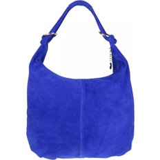 Vera Pelle Hobo Suede Shoulder Bag - Royal Blue