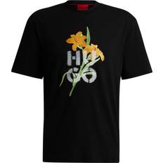 HUGO BOSS Clothing HUGO BOSS Dilablumi Floral Artwork Relaxed Fit T-shirt - Black