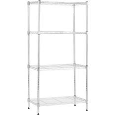 Amazon Basics Scaffaliera A 4 Ripiani Stretti Cromo 34 x 59 x 122 cm Scaffale 58.9x121.9cm