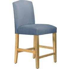 FSC (The Forest Stewardship Council) Bar Stools Birch Lane April Classic Ocean Velvet/Natural Bar Stool 46"