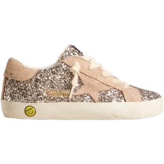 GOLDEN GOOSE Young Super-Star in Glitter with Suede Star & Heel Tab - Cinder/Powder Pink